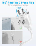 10FT 2 Prong Power Strip 2 Prong to 3 Prong Outlet Adapter