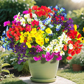 16 Bundles Artificial Silk Flowers Outdoor Uv Resistant, Realistic Faux Plants For Spring Wedding Home Decor - Hanging Box Planter Garden Porch Patio Yard Decoration