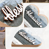 2 Pcs Rustic Table Decorations For Living Room Home Decor Farmhouse Valentines Day Centerpiece Small Love Wooden Heart Decor For Dining Room Shelf Valentines Gift Decoration(Grateful Style)