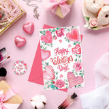 24 Pcs Valentine'S Day Greeting Cards Blank Note Cards With Envelopes And Stickers Pink Rose Heart Greeting Cards For Invitations Party Supplies, 4 X 6 Inch