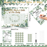 Greenery Baby Shower Due Date Calendar Baby Shower Game Include Guess The Arrival Date Of Baby Prediction Calendar Place Your Bets Prediction Game Baby Shower Due Date Poster Stickers