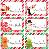 180 Pcs Christmas Name Stickers Gift Labels Tags, Christmas From Santa Gifts Tag Stickers Name Label Sticker For Gifts Packaging Greeting Card Classroom Holiday Supplies Decoration