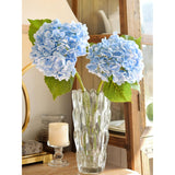 FiveSeasonStuff Real Touch Silk Hydrangea Flowers, 2 Large Long Stem Artificial Flowers for Floral Arrangements (Heavenly Blue)
