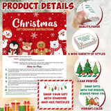 61 Pcs Christmas Gift Exchange Game Cards Merry Christmas Party Games White Elephant Gift Exchange Card Xmas Holiday Present Swap For Adults Large Group Family Women Men Coworker Supplies Winter Paper