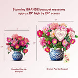 Pop Up Cards, Mother'S Day Card, Grande Peony Paradise, Happy Mother'S Day, 18 Inch Life Sized Forever Flower Bouquet 3D Popup Greeting Card, Gifts For Mom, Blank Notecard & Envelope