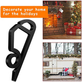 120 Pcs Christmas Light Clips Outside Gutter Hooks - Plastic Holiday Gutter Light Weatherproof Hooks For Halloween Christmas Roof Tree Hanging Outdoor Decoration String Lights (Black)