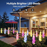 4 Pack Upgraded Delphinium Solar Garden Lights 36 LED Waterproof Outdoor Flower Decor