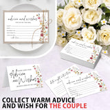 50 Packs Wedding Advice Cards Bridal Shower Game Cards Reception Guest Book For Bride Groom Newlywed Engagement Party Decoration -A04