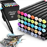Alcohol Markers Set, 40 Colors Dual Tip Art Markers For Adult Coloring Books, Artists Drawing, Sketching, Card Making, Perfect For Painting Supplies, Halloween Christmas Gift