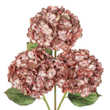 3Pcs Christmas Flowers Artificial Hydrangea Flowers With Stems 23Inch Glitter Fake Hydrangea Flower Pink Floral Arrangements Bouquets Xmas Faux Hydrangea Wedding Christmas Tree Home Decor