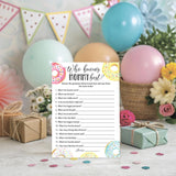 Donut Baby Shower Games Who Knows Mommy Best - Pack Of 25 - Gender Neutral Mom To-Be Baby Shower Activity Pink Blue New Parent Couples Coed Gender Reveal Fun Guessing Game G850-Wkm
