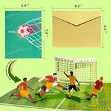 3D Football Pop-Up Card Father'S Day Card With Envelopes, Blank Greeting Cards, Sealing Stickers & Wish Cards - Birthday/World Cup/Graduation Gifts For Dad, Kids & Soccer Fans