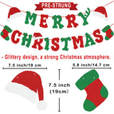 Glittery Merry Christmas Banner And Xmas Decor Ornaments For Christmas Decorations