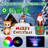 10 Ft Christmas Inflatables Outdoor Decorations Countdown Xmas Blow Up Yard Decorations, Reindeer Santa Inflatables Buil