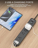 2 Pack Surge Protector Power Strip 10Ft Cord 5 Outlets USB C ETL