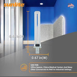 9W G23 2-Pin CFL Light Bulbs 4100K Cool White Twin Tube U-Shaped Plug-In 10 Pack
