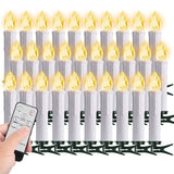 30 Pcs Christmas Tree Candles With Clips, 4''Taper Candle Stick With Remote Timer And Dimmable, Waterproof White Flameless Mini Window Candle Battery Operated For Trees Wreath