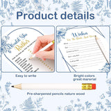 145 Pieces Bridal Shower Game Bridal Shower Favors Set Wedding Games Cards And Pencils For Bride Groom Bachelorette Party Wedding Party Favor (Blue Floral Style)