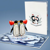 Cutpopup Penguincouple, Valentines Day Card Pop Up, Anniversary Card, 3D Popup Greeting Love Card (Penguin Couple)