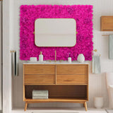 Flower Wall Backdrop 6 Piece Of 16.5X16.5 Inch Artificial Floral Wall Panel Faux Silk Rose Wall Decor Ideal For Wedding Celebrations, Festive Party Backdrops, And Home Decor-Barbie Pink
