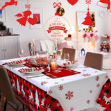 10 Pcs Christmas Plastic Tablecloth Disposable Christmas Party Tablecloth Decorations 54 X 108 Inch Snowflakes Waterproof Plastic Rectangular Table Cover For Merry Christmas Part