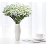 Babys Breath Artificial Flowers, 24 Pcs Fake Flowers Gypsophila Bouquet Fall Flowers Artificial For Decoration, Real Touch Silk Flower For Wedding Christmas Diy Party Home Garden Office(White)