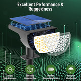 4 Pack 76 LED Solar Spot Lights IP65 Waterproof Cool White Landscape Pathway Lights