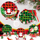 175 Pcs Christmas Plates And Napkins Set - Disposable Christmas Party Supplies With Cups, Plastic Spoons Forks Knives, Merry Xmas Paper Plates And Napkins For Xmas Holiday Party Decor, Serves 25
