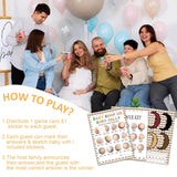 Gender Reveal Games Ideas For Guests, Boy Or Girl Voting With 2 Funny Games(31 Of Each)-Beer Belly Or Pregnant Bump And Sketch Baby'S Look For Baby Shower Party Favors