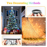 Christmas Tree Lights With Remote, 6.5Ft 400Led Christmas Lights16 Lines Color Changing Warm White & Cool White 11 Modes