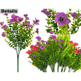Artificial Flowers For Outdoors, 16 Bundles Artificial Plants Outdoor Fake Flowers Uv Resistant, Outdoor Fake Plants Faux Silk Flowers For Porch Outside Planter Window Box Garden