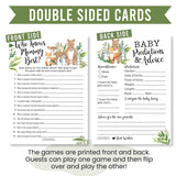 Baby Shower Games For 25 Guests - Woodland Baby Predictions & Advice Cards, Who Knows Mommy Best, Nursery Rhyme, Who Is My Mama Babyshower Games Girl Boy Gender Neutral, Made In Usa