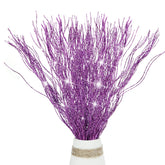 10 Pcs Glitter Christmas Picks Sprays Sparkle Curly Ting Branches Decorative Sticks Stems Artificial Curly Wispy Willow Twigs For Christmas Tree Vase Fillers Crafts Garland Home Decor (Purple, 10)