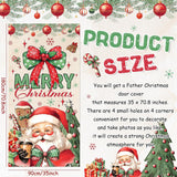 Christmas Door Cover,Santa Claus And Bow Door Cover Red Gingerbread Man Christmas Decorations,Merry Xmas Porch Banner Background,Hanging Banner For Xmas Holiday Eve New Years Party