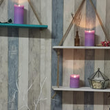 Battery Operated Led Flameless Pillar Candles With Timer And Remote Flickering Electric Bright Real Wax Candles For Home Decor Wedding Birthday Party Decorations, 3Pack D 3" X H 4"5"6"(Purple)