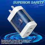 2 Pack Dual Port USB C Fast Charger with Lightning Cable for iPhone 14 13 12 11 Pro Max SE Wall Charger