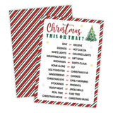 Christmas This Or That Game Cards - 30 Pcs Holiday Party Game For Family & Friends - Fun Christmas Activity, Xmas Icebreaker, Party Activities & Supplies (A01)