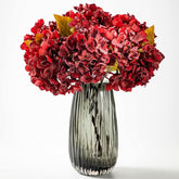Silk Fall Artificial Silk Dried Hydrangea Flowers Artificial Fall Flowers Bouquet Dried Flowers Autumn Decorations For Office And Home (6 Pcs) (Mulberry)