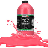 Pouring Masters Neon Streak Pink Ready To Pour Acrylic Pouring Paint - Premium 32-Ounce Pre-Mixed Fluid Acrylic Paint - Fluid Art Supplies For Canvas, Wood, Paper, Tile & Rocks