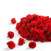 100 Pcs 1.3 Inches Mini Red Rose Head Fake Red Roses Artificial Flowers For Home Diy Flower Wall Party Birthday Decor