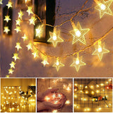 Star String Lights, Merdeco 20Ft 40 Led Usb Powered Star String Lights Warm White Fairy Lights For Birthday Party Weddin