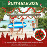6 Pcs Christmas Hawaiian Leis Red And Green Leis Flower Garlands 59 Feet Length Wreath Necklace For Christmas Themed Party