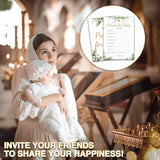 Eucalyptus Baptism Games, Prayers For Baby Game, Gold Foil Greenery Theme First Holy Communion Religious Party Games, Baby Shower Party Activities & Gender Reveal Party Decorations -30 Game Cards(01)
