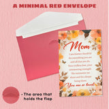 Mothers Day Cards For Mom From Daughter, Son - Mother'S Day Card For Mom - Happy Flowers Mothers Days Cards From Kids - Single 5.3''X 8'' Folded Greeting Card With Red Envelope