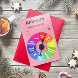Naughty Card For Him, Wheel Of Fun Card, Anniversary/Birthday/Valentine’S Day Gift For Him, With Envelope