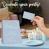 Diaper Raffle Baby Shower Game Kit- 1 Standing Sign & 50 Diaper Raffle Tickets, Klein Blue Style Diaper Raffle Game For Boys Girls, Baby Announcement, Gender Reveal Party Favor & Supplies - B03