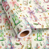 Champagne Wrapping Paper Roll For Kids Girl Women Men - Happy New Year Gift Wrap For Birthday New Year Celebration Supplies Total 28.5Sq.Ft