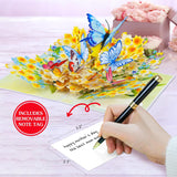 3D Butterfly Card For Women - Floral Butterfly Pop Up Card Mothers Day Birthday Thinking Of You Cards Sympathy Memorial Gifts For Grandma Mom Wife