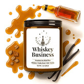 Whiskey Business Candle – 7Oz Soy Blend Jar With Whiskey, Tonka Bean, Oak & Smoke – Handmade Small Batch Gift For Home Or Bar