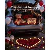 1000 Pieces Artificial Rose Petals With 12 Heart Led Tea Lights Candles Kit, Rose Petals And Candles Set For Proposal, Anniversary, Valentine'S Day, Special Romantic Night, Wedding Table Decor